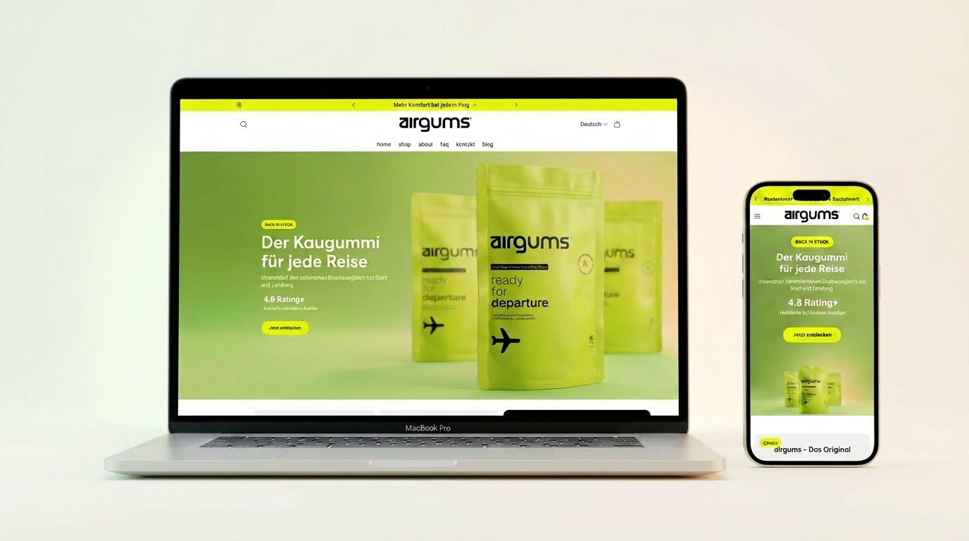 Shopify Shop Design auf MacBook und iPhone